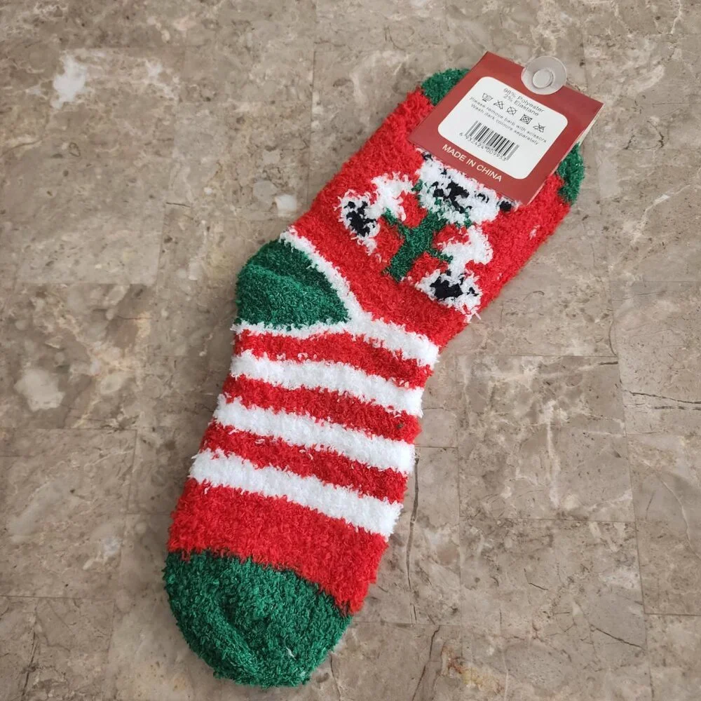 Women's Colorful Christmas Fluffy Socks (2pk)